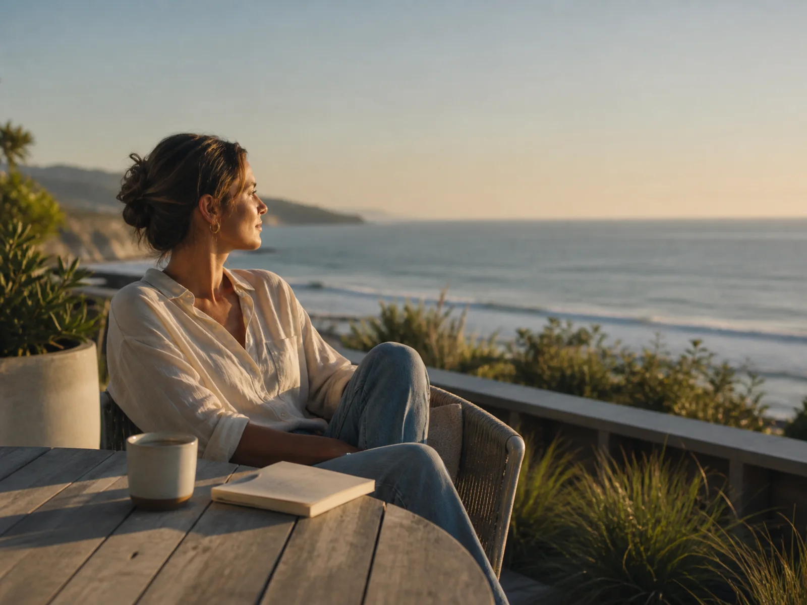 A quiet moment overlooking the ocean